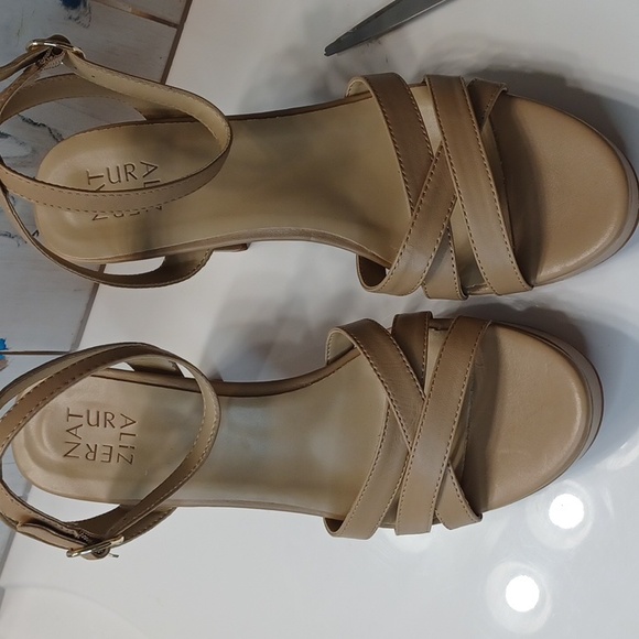 Naturalizer the Mallory Leather Ankle Strap Strappy Platform Pumps Women's 10.5 - Picture 3 of 7